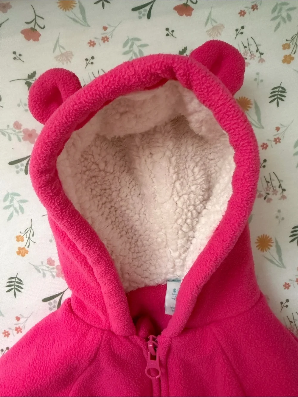 Old Navy Hot Pink Hooded Fleece Footed One-Piece